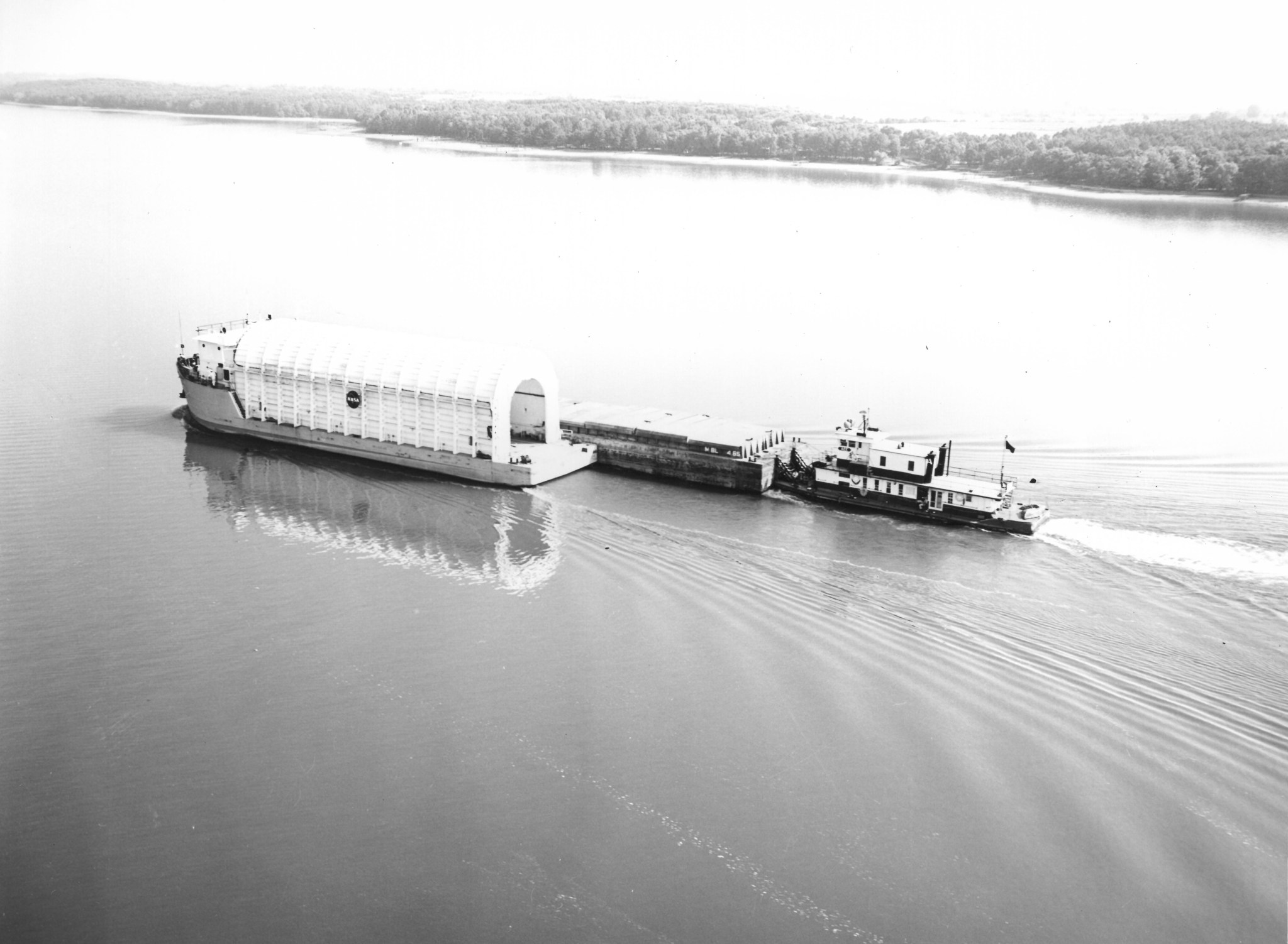 Barge on River