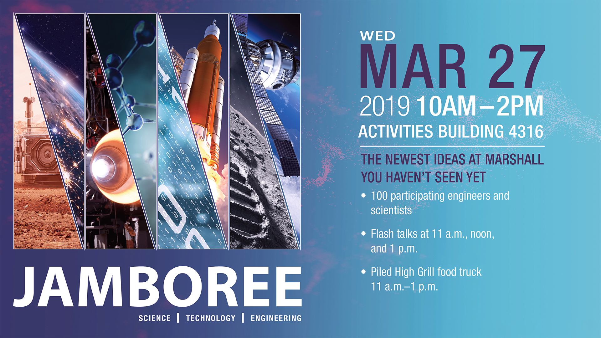 NASA’s Marshall Space Flight Center team members are invited to the 2019 Science, Technology and Engineering Jamboree on March 2
