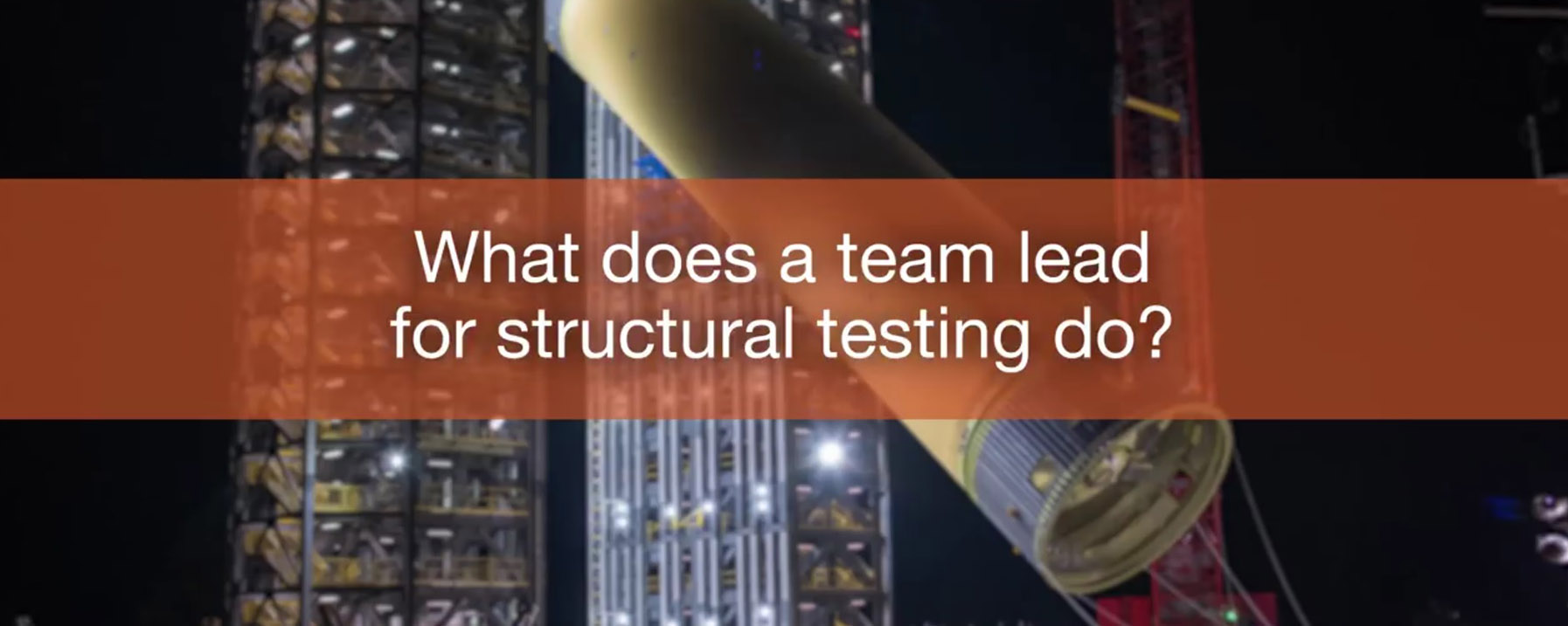 Text over test stand