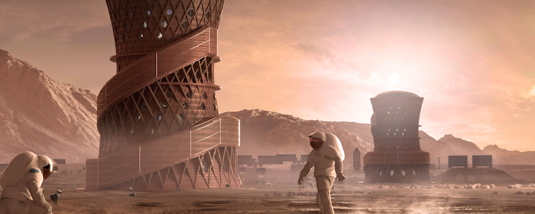 Illustration of Potential Future Habitat on Mars