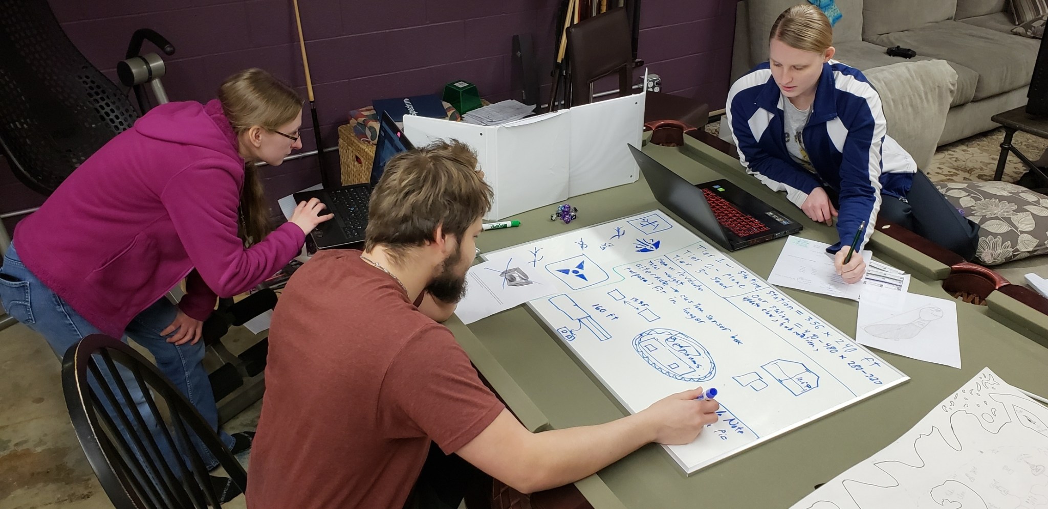 The University of Akron Design Team, brainstorming.