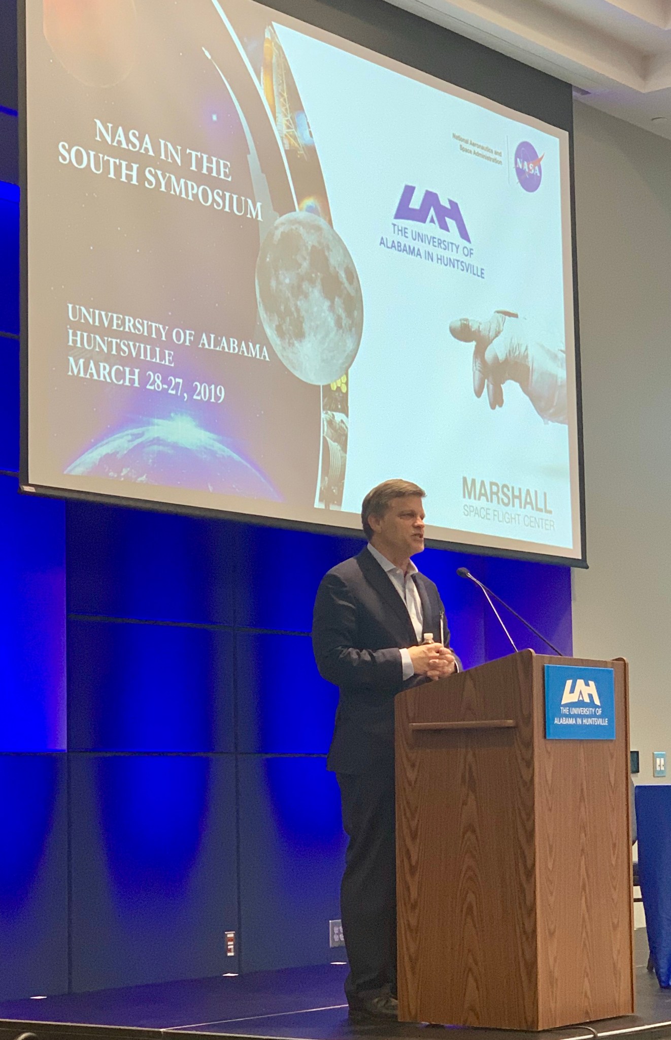 Douglas Brinkley, opening keynote speaker at the NASA in the South Symposium March 28, 2019.