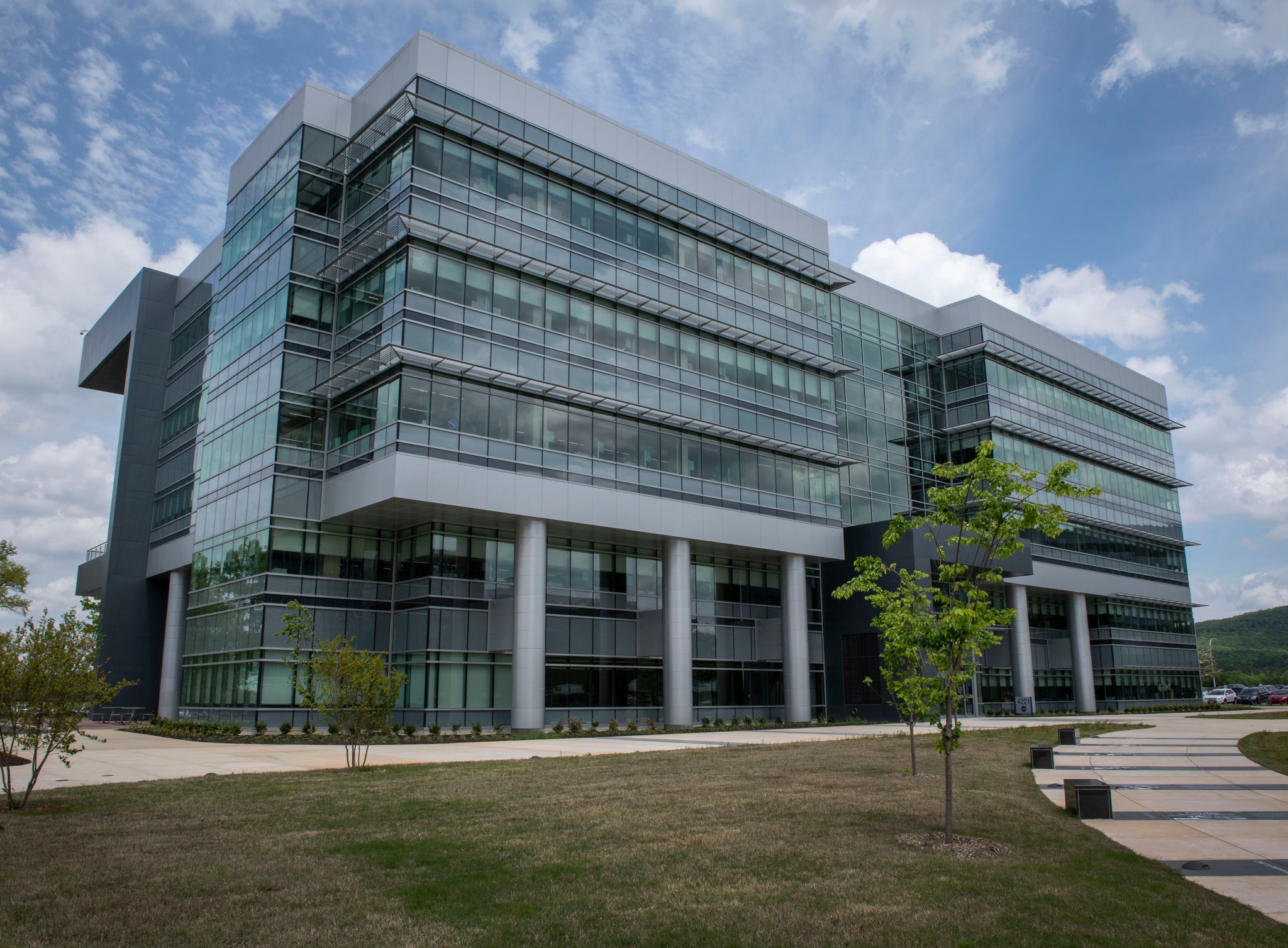 The exterior of the five-story, environmentally friendly Building 4221, which opened April 22. 