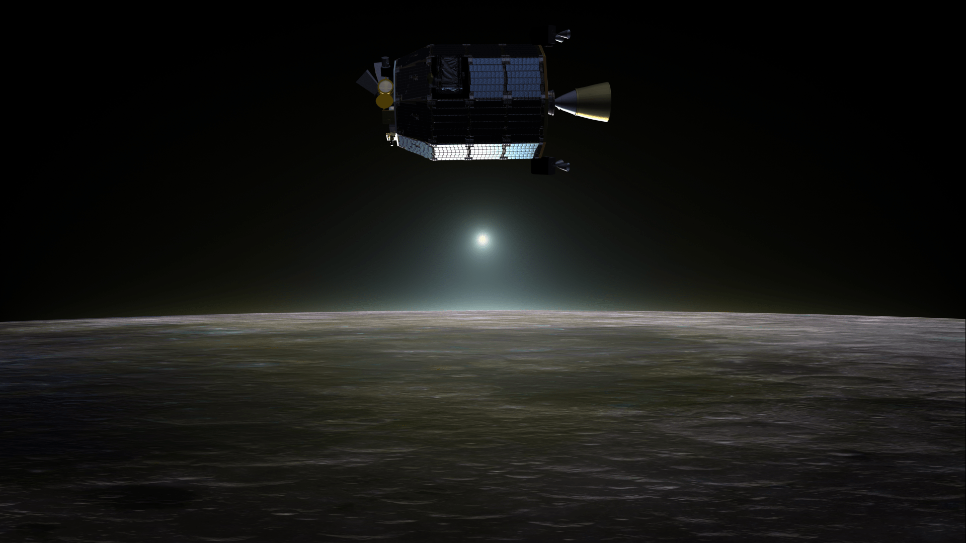 Artist's concept of LADEE in lunar orbit