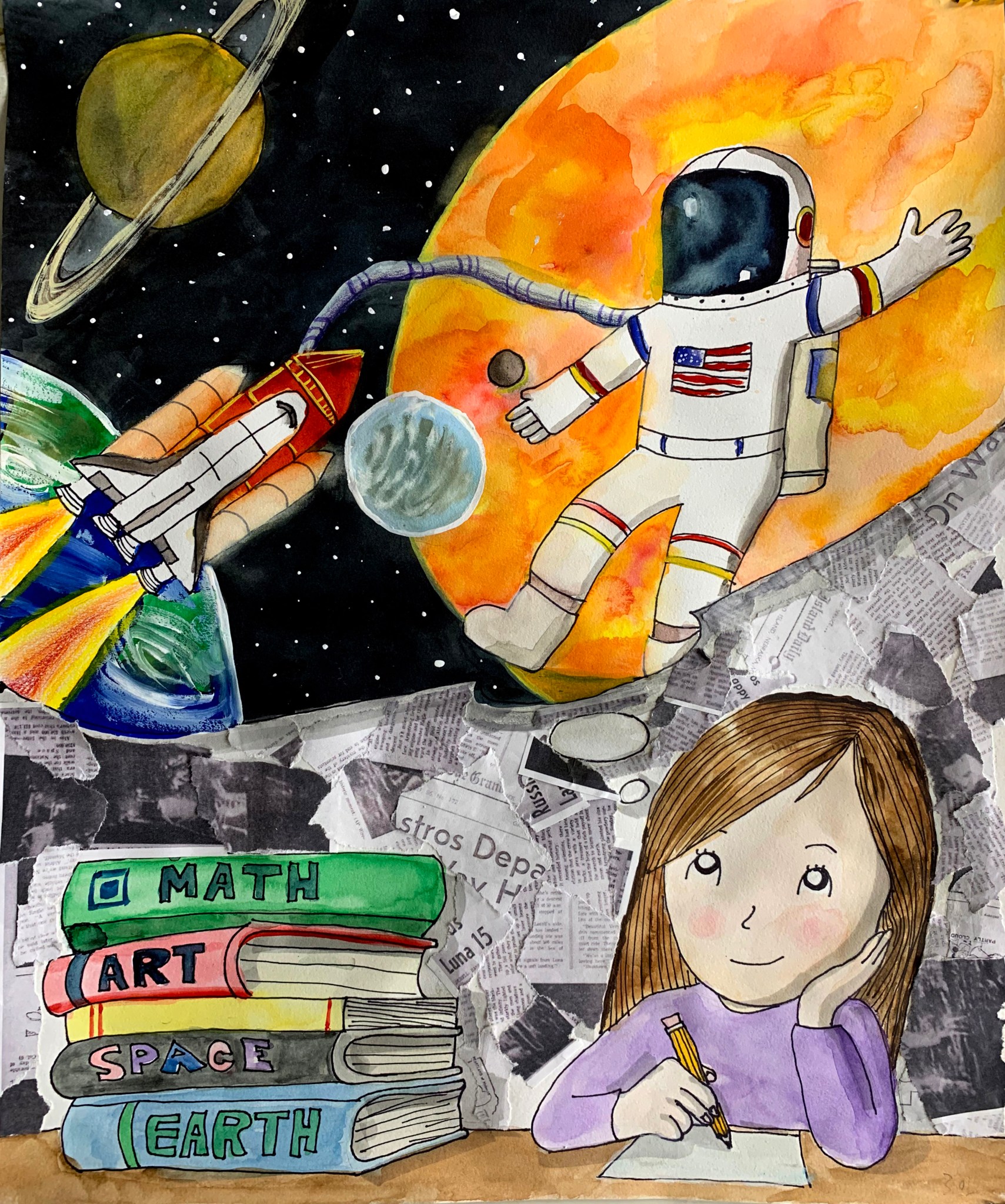 Roa Lee's grand-prize wining entry in the 2019 NASA Langley Student Art Contest.