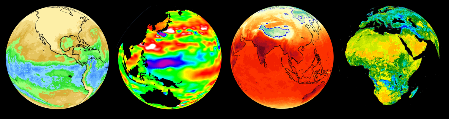 Data globes of Earth