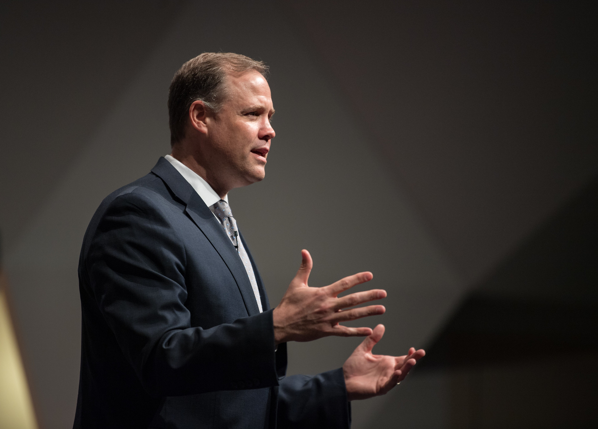 NASA Administrator Jim Bridenstine gives keynote remarks at the Humans to Mars Summit, Tuesday, May 14, 2019, at the National Ac