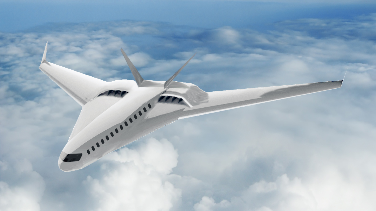Artist concept of future aircraft in flight.