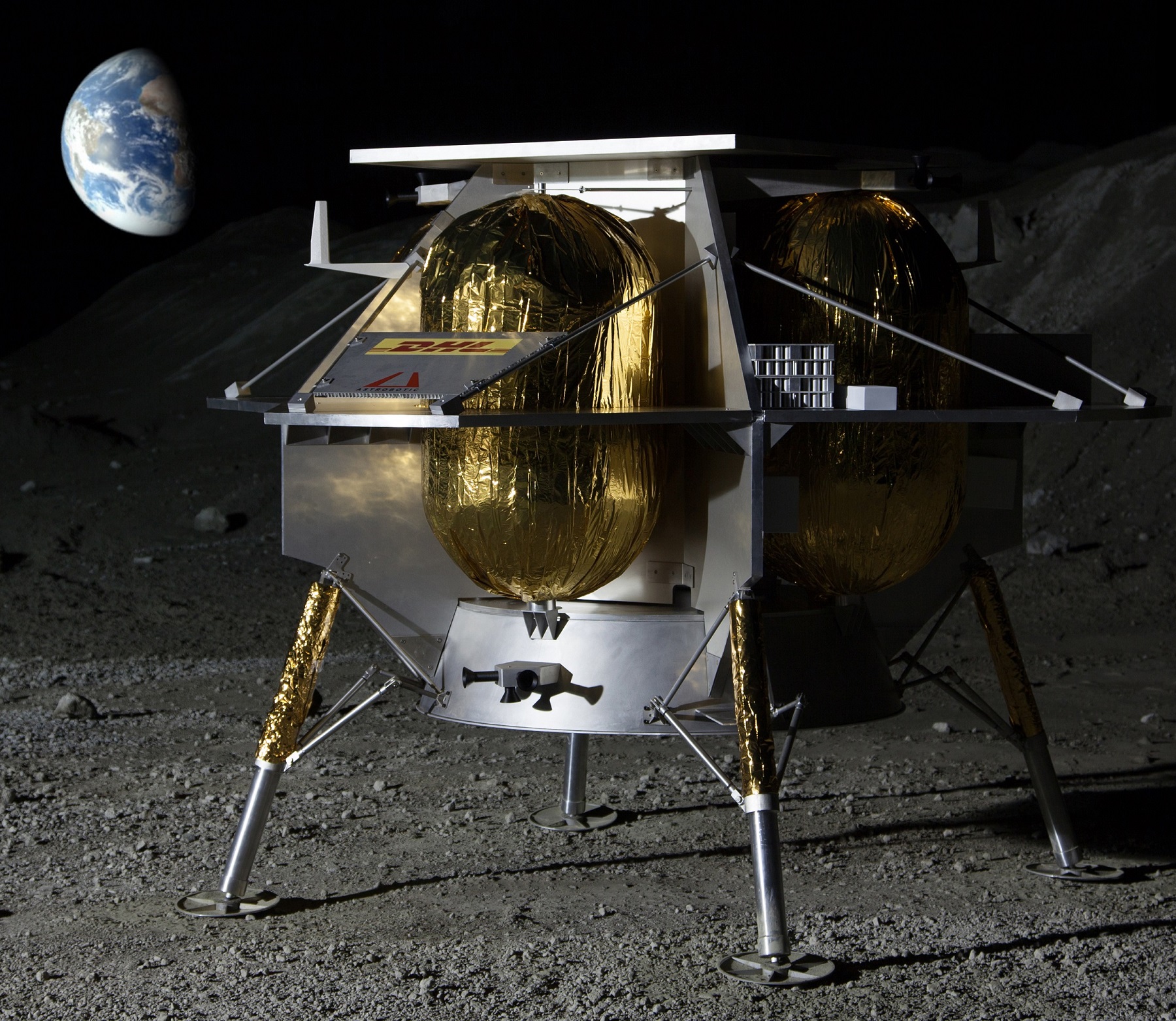 Astrobotic of Pittsburgh has proposed to fly as many as 14 payloads to a large crater on the near side of the Moon.