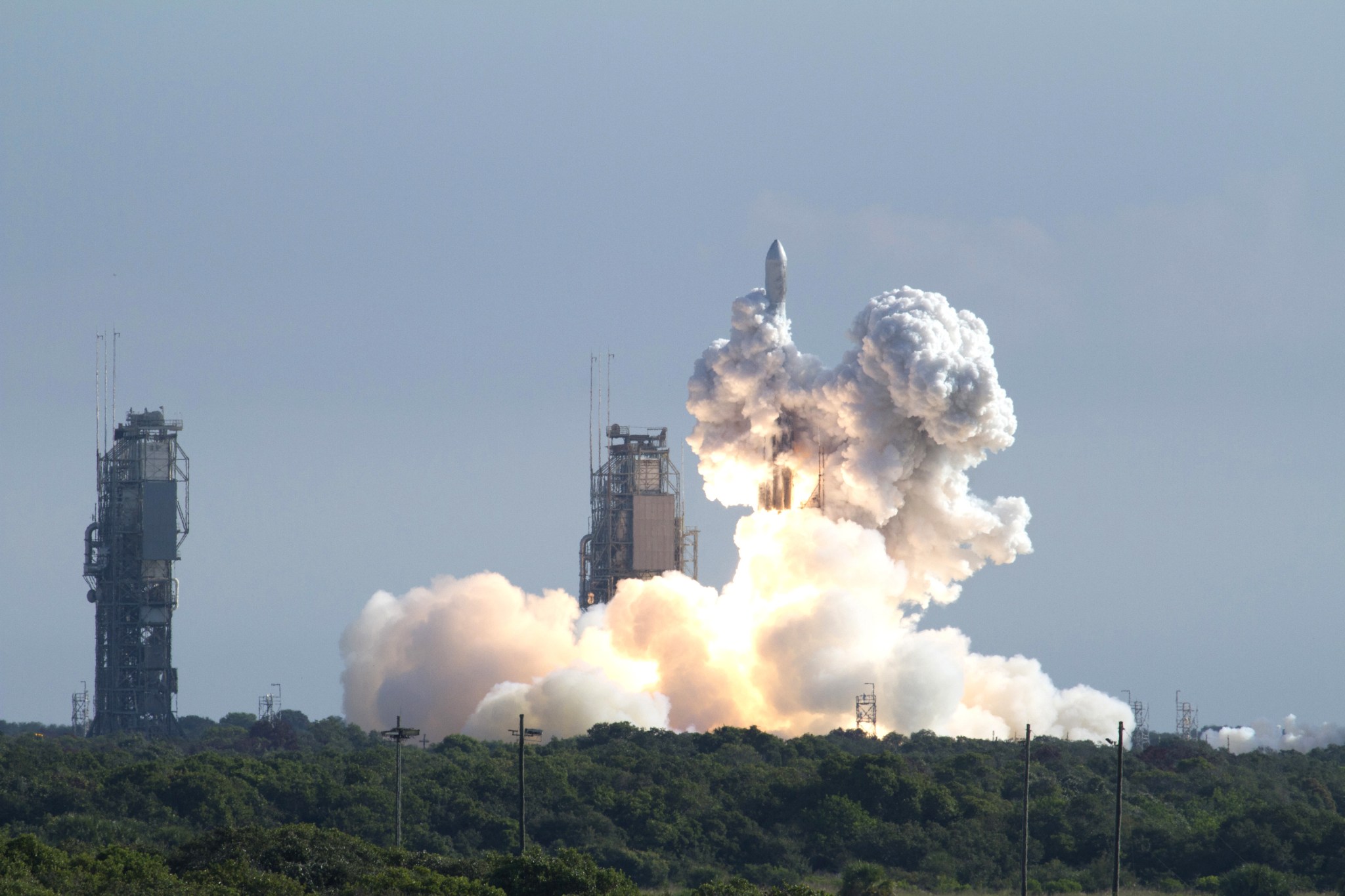 The twin GRAIL spacecraft launch on a Delta II rocket from Space Launch Complex 17B on Sept. 10, 2011.