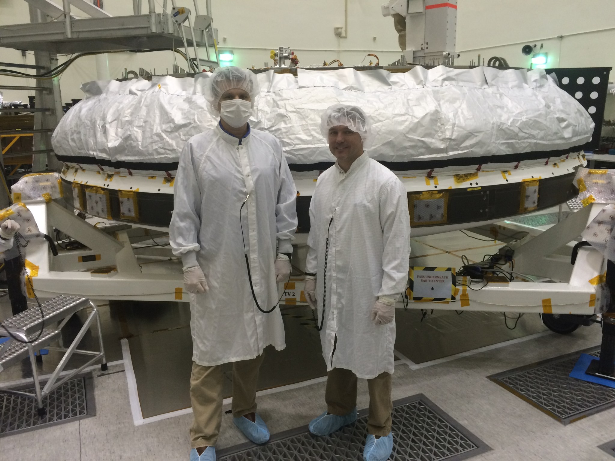 This photo was taken during a visit to JPL for LDSD. The “spare” Rover is in the background.