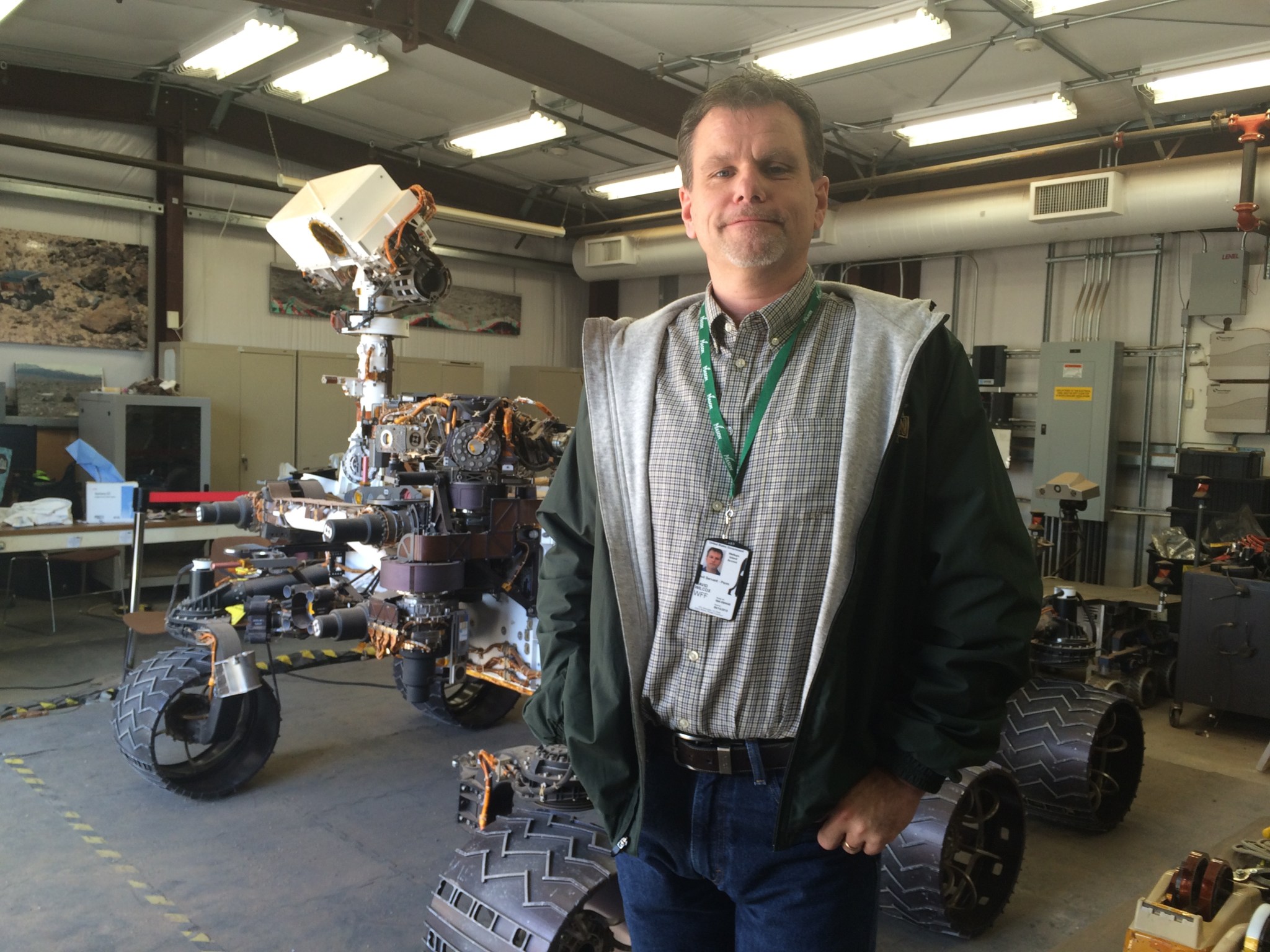 This photo was taken during a visit to JPL for LDSD. This photo was taken in the clean room with the Test Vehicle we launched in