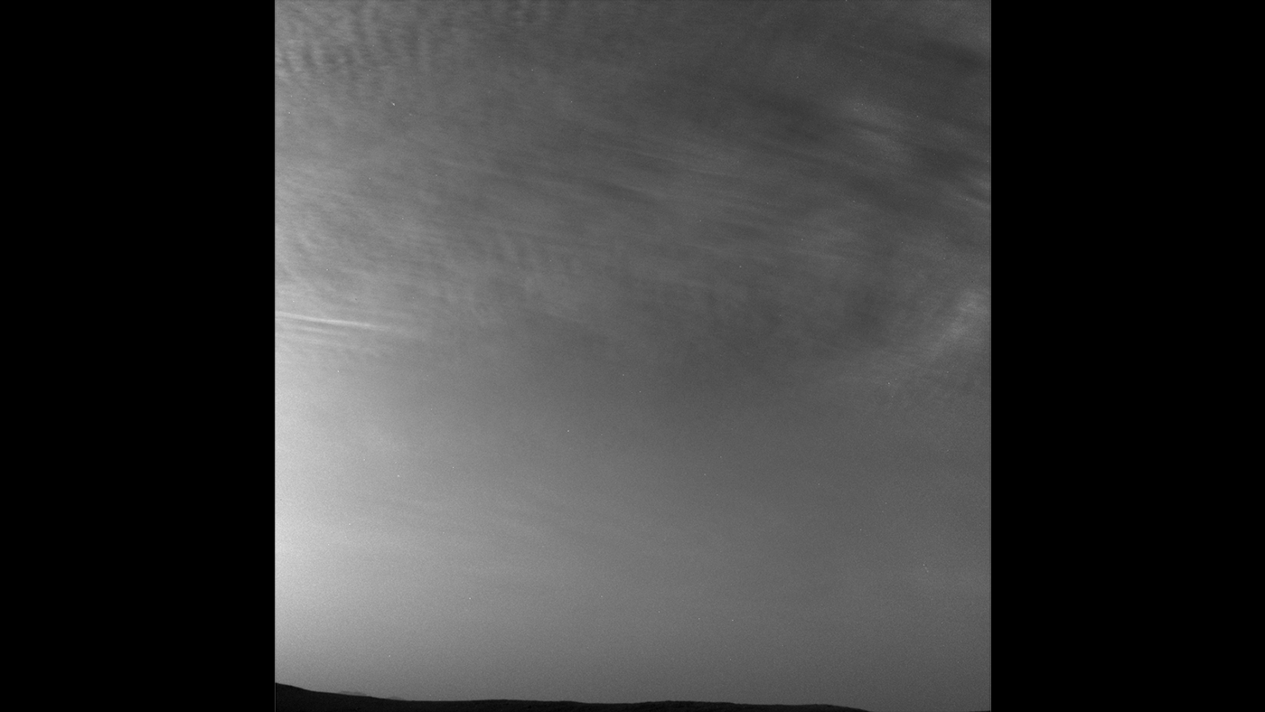 NASA's Curiosity Mars rover imaged these drifting clouds on May 7, 2019