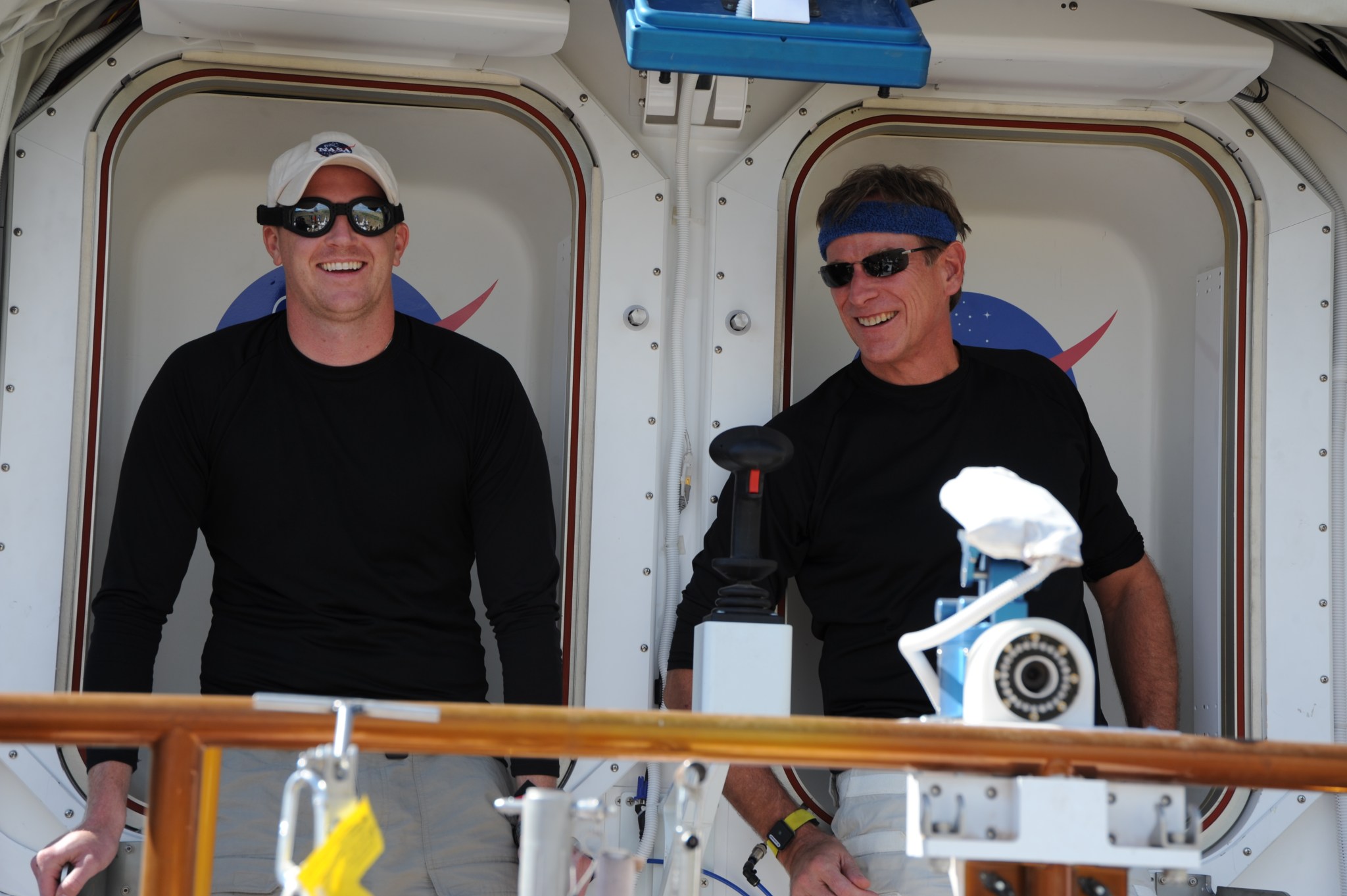 Brent Garry (left) and astronaut Mike Gernardt