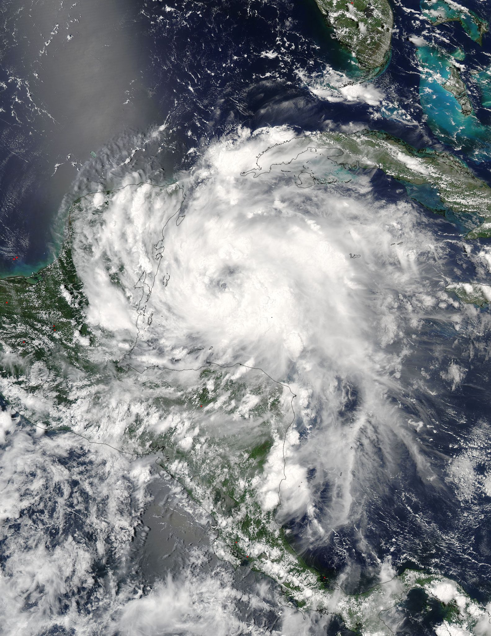 satellite view of hurricane over the ocean