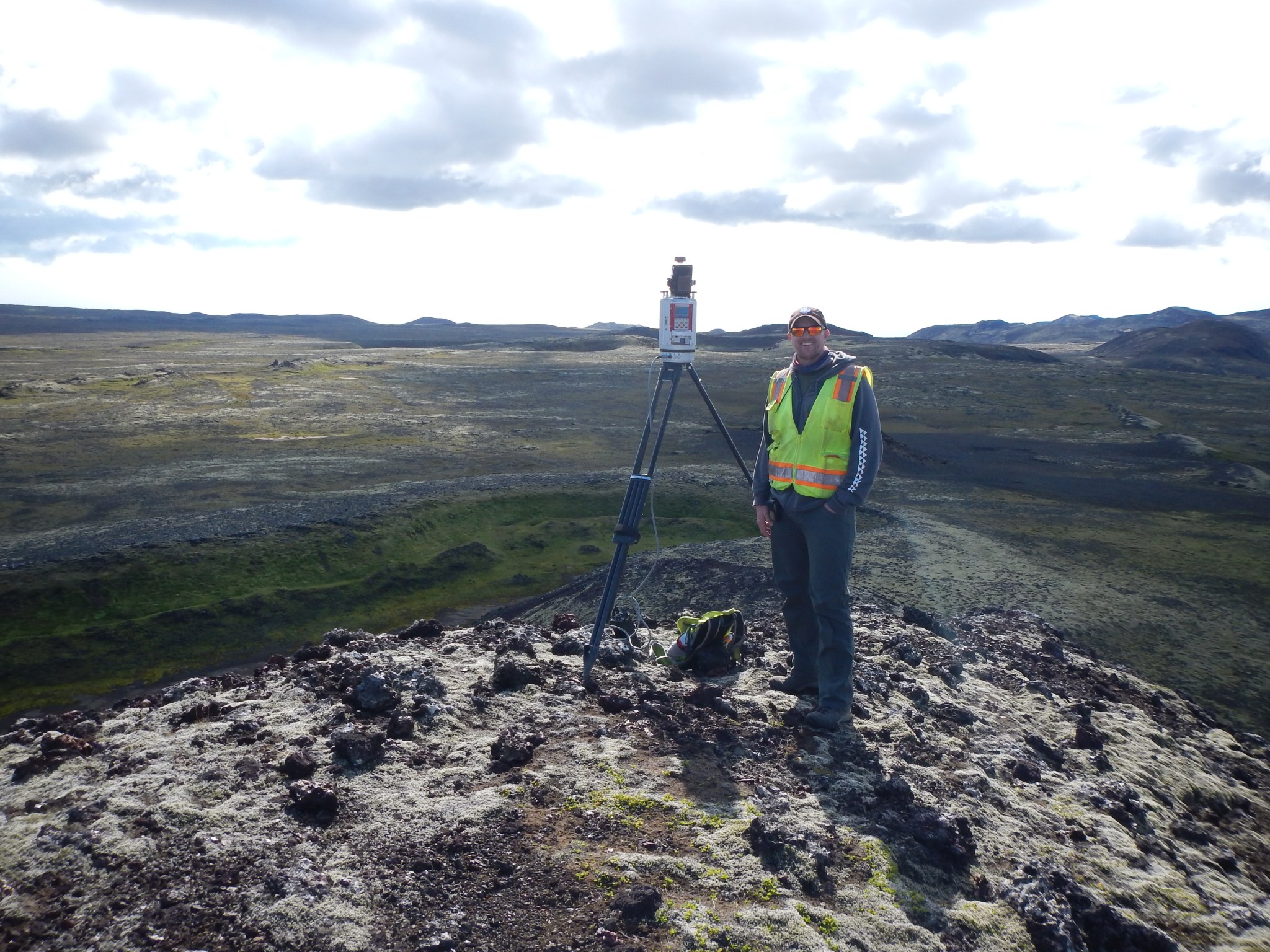 Brent Garry in Iceland with lidar equipment