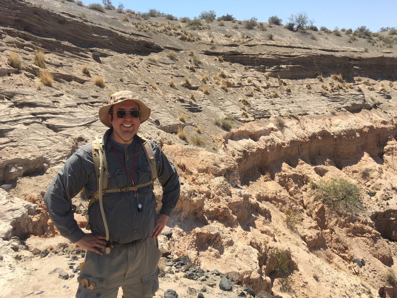 Noah Petro, planetary scientist at NASA's Goddard Space Flight Center, seen at the Kilbourne Hole in New Mexico.