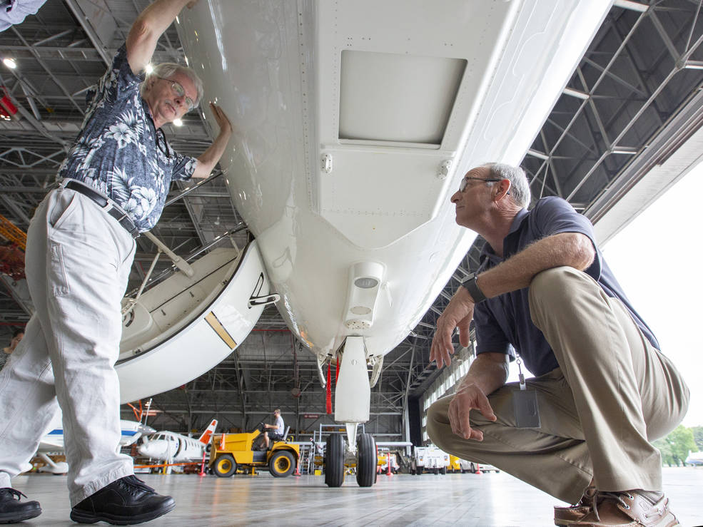 The belly of the C-20B Gulfstream III