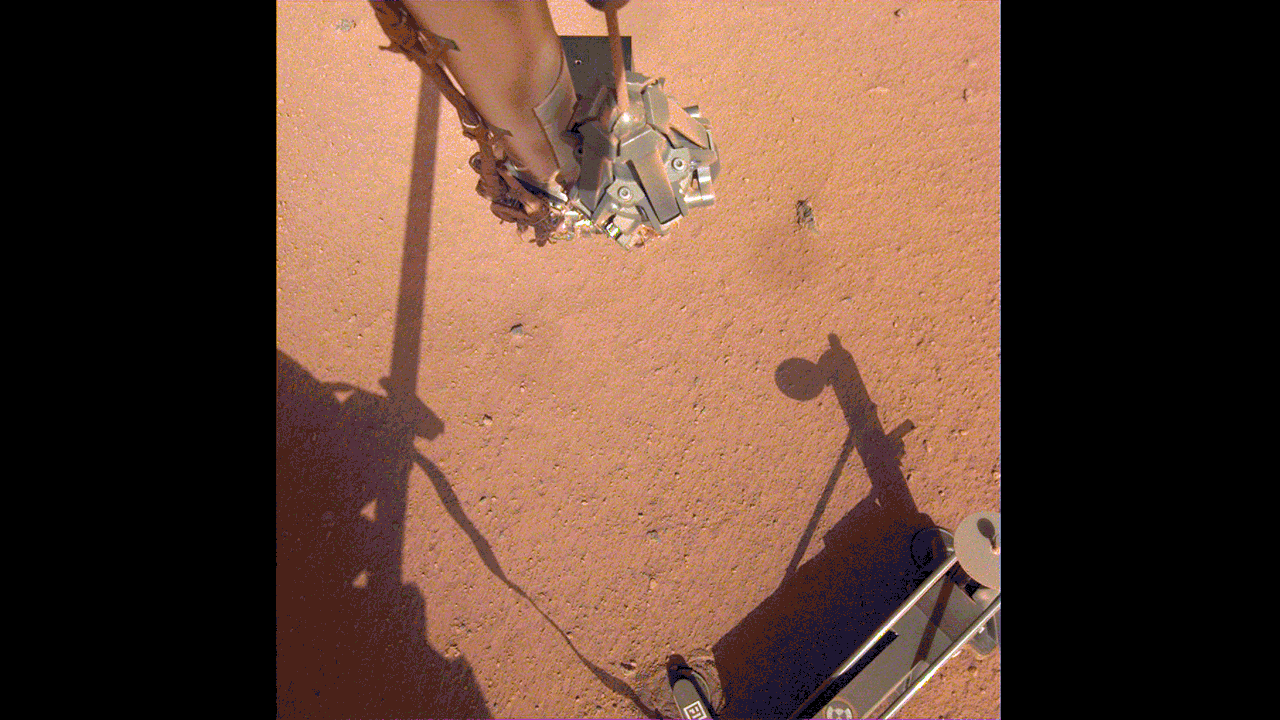 The robotic arm on NASA's Mars InSight lander