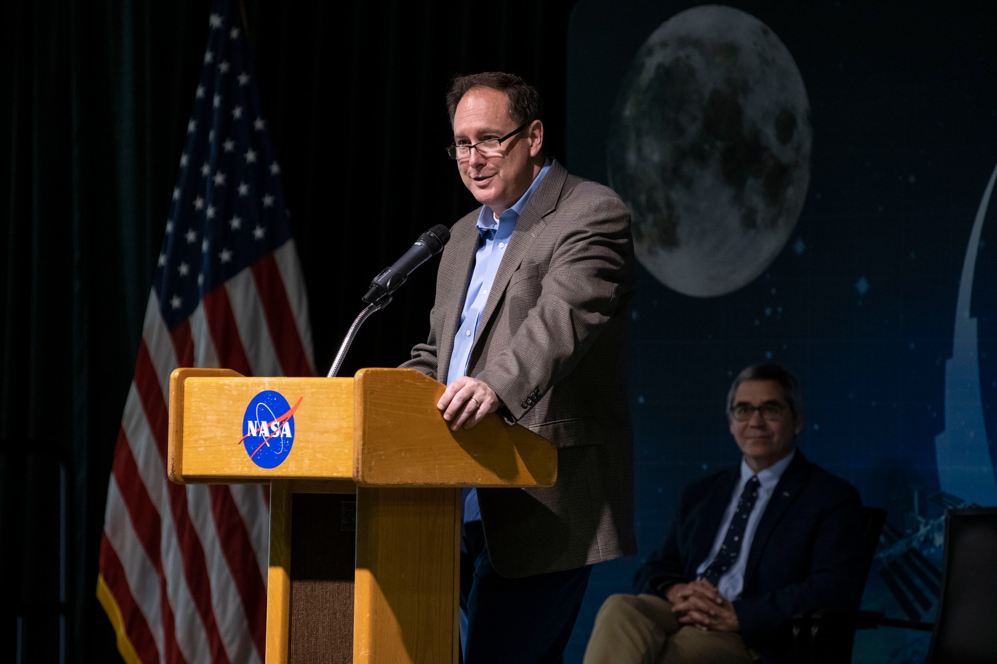 Robert Lightfoot speaks at the Marshall Association’s annual scholarship luncheon in Building 4316 on July 8.