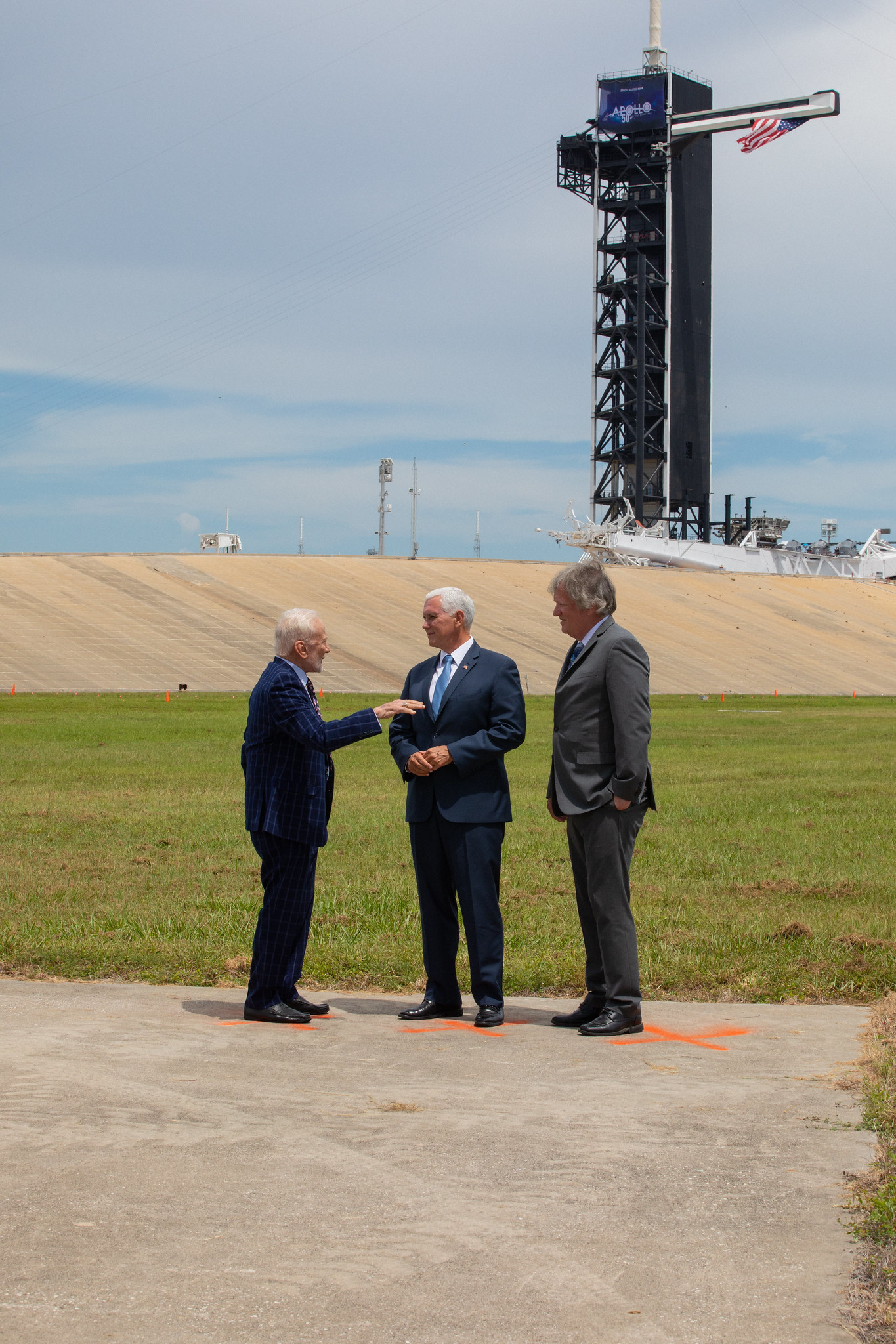 Vice President Mike Pence, Buzz Aldrin and Mike Armstrong