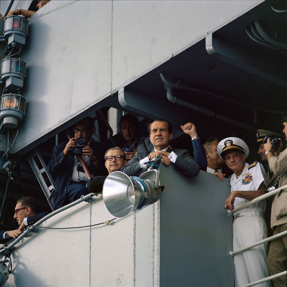 apollo_11_splashdown_nixon_payne_mccain_on_hornet_bridge