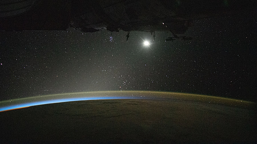 The light of the moon and the starry Milky Way