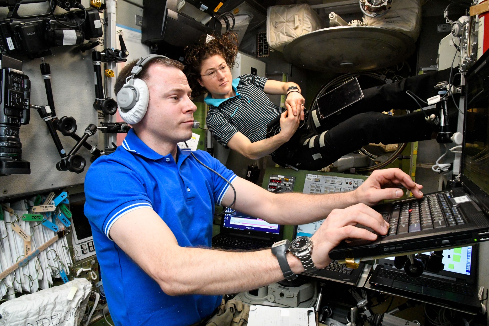 NASA astroanauts Christina Koch and Nick Hague