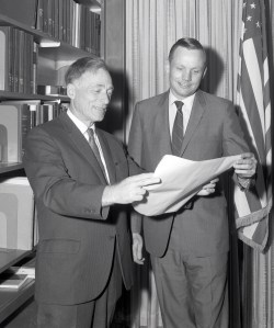 Lewis’ Irving Pinkel (left) and Neil Armstrong