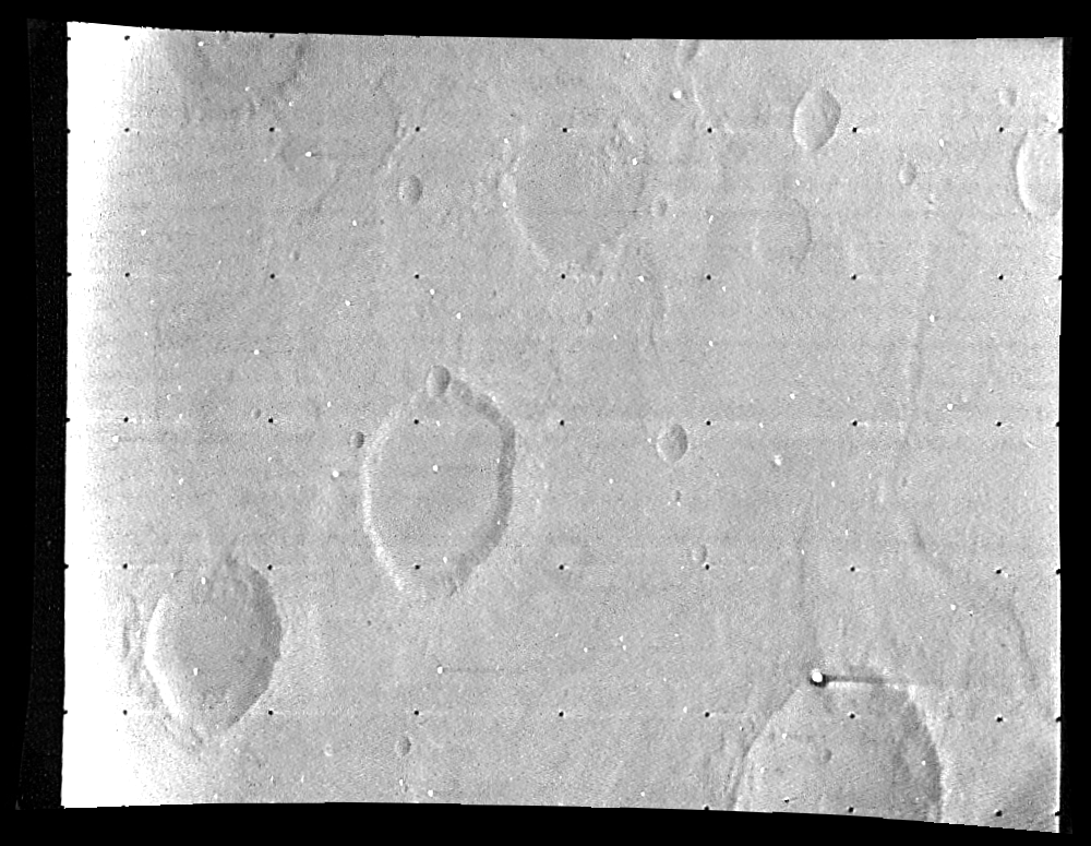 View of Mars from Mariner 6 showing several craters