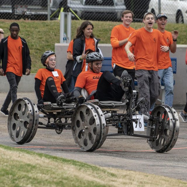 NASA Human Exploration Rover Challenge students testing their rover