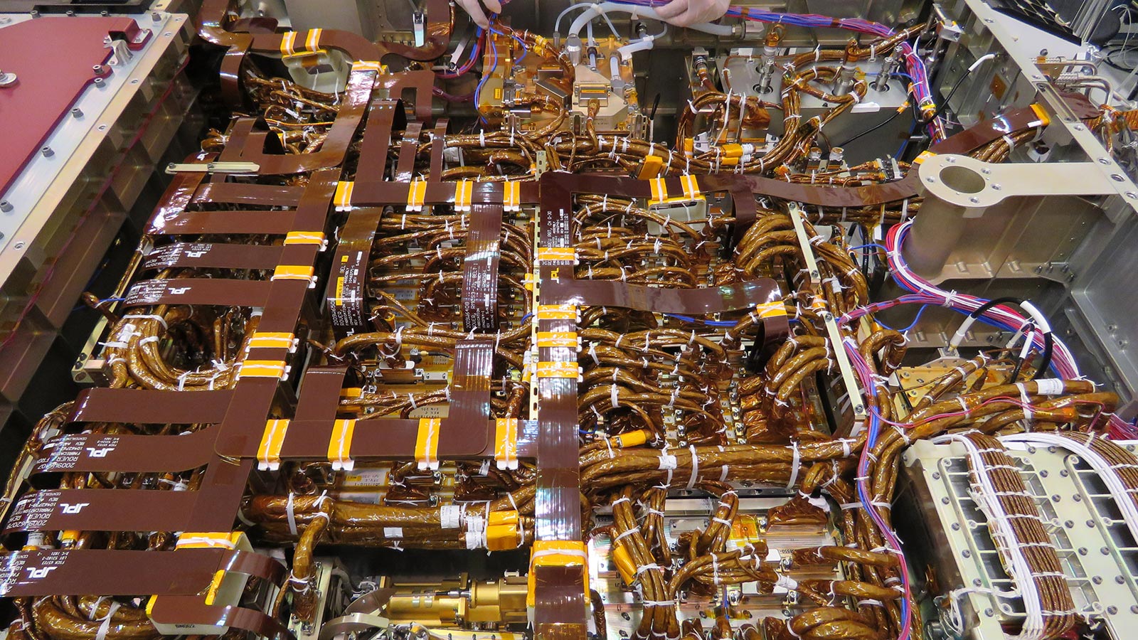 Engineer in the Spacecraft Assembly Facility's High Bay 1 at NASA’s Jet Propulsion Laboratory in Pasadena, California