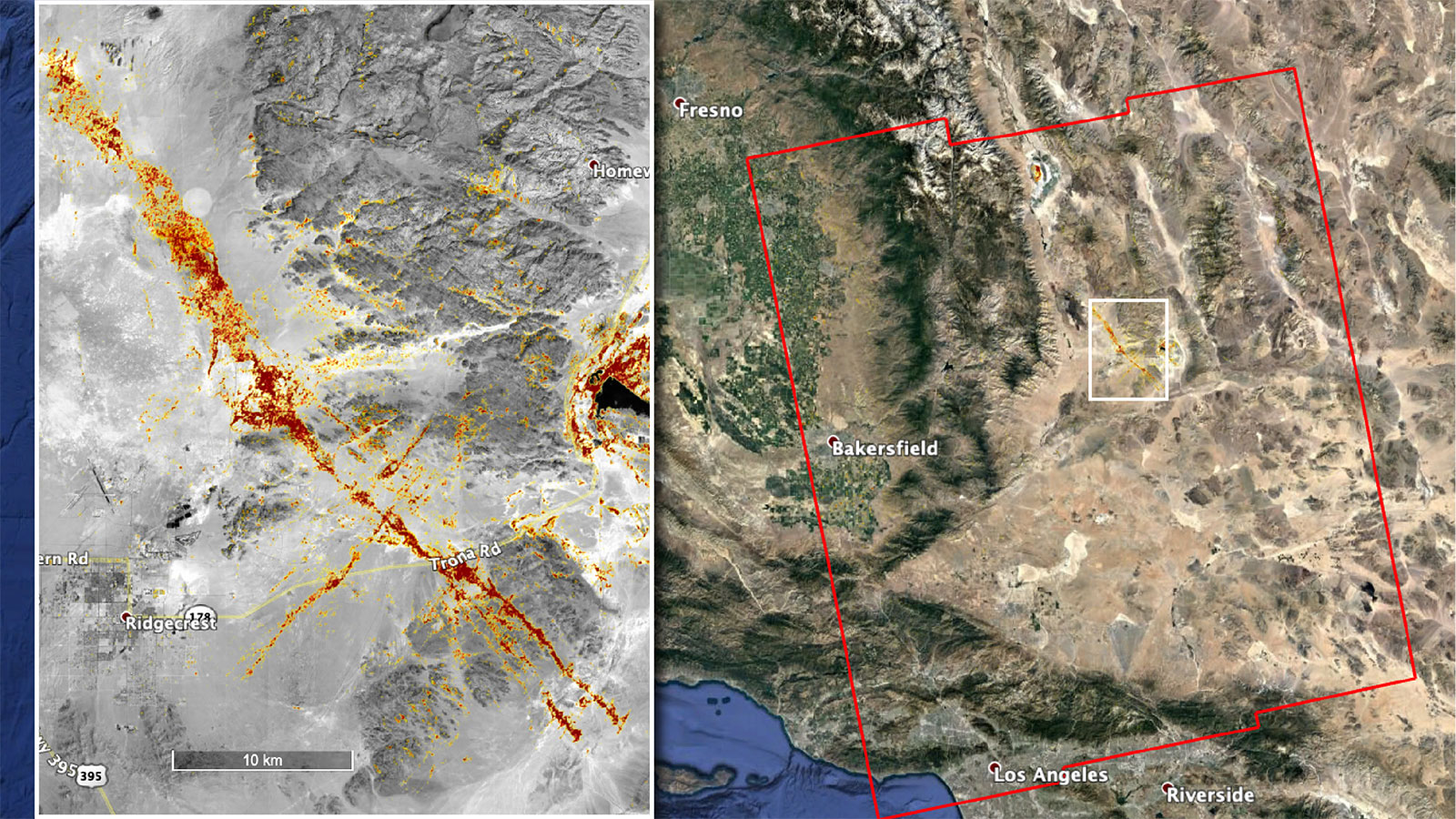 map of earthquake damage in Southern California