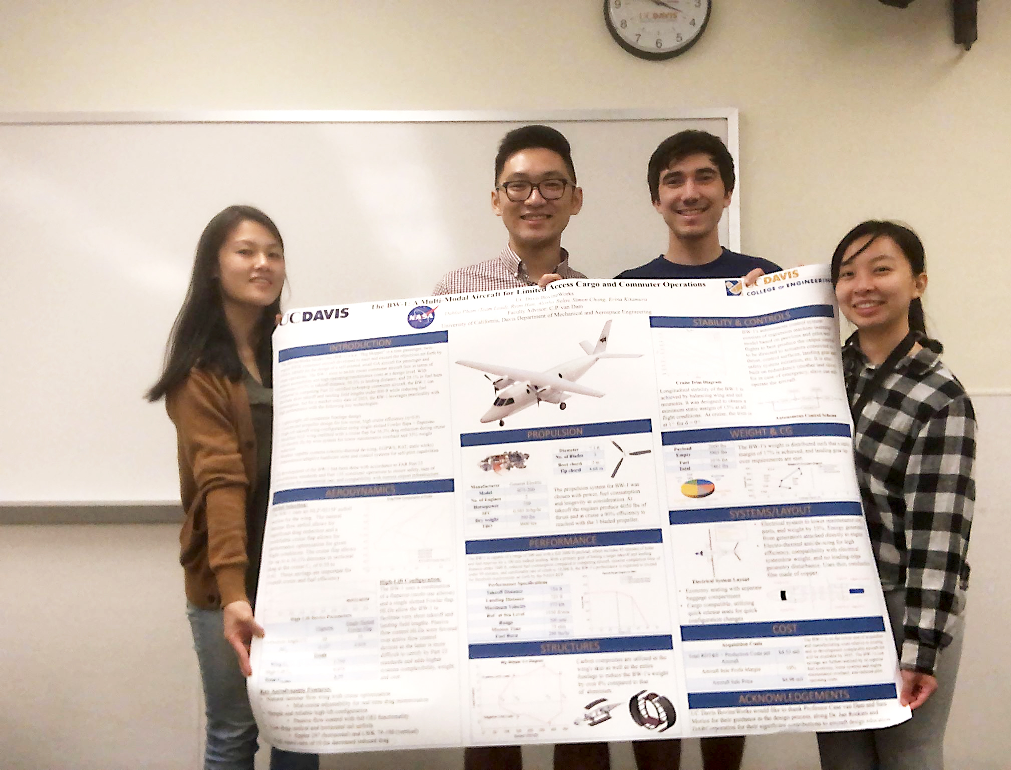 BW-1 Team holding a large print-out.