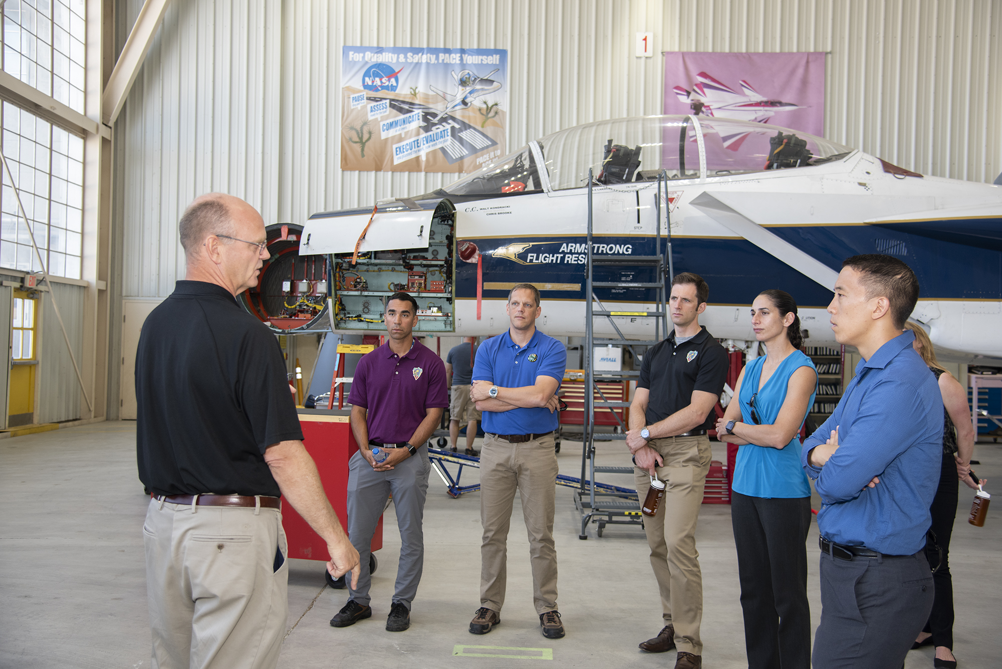 NASA?s 2017 astronaut candidates toured aircraft hangar at Armstrong Flight Research Center, in Southern California.
