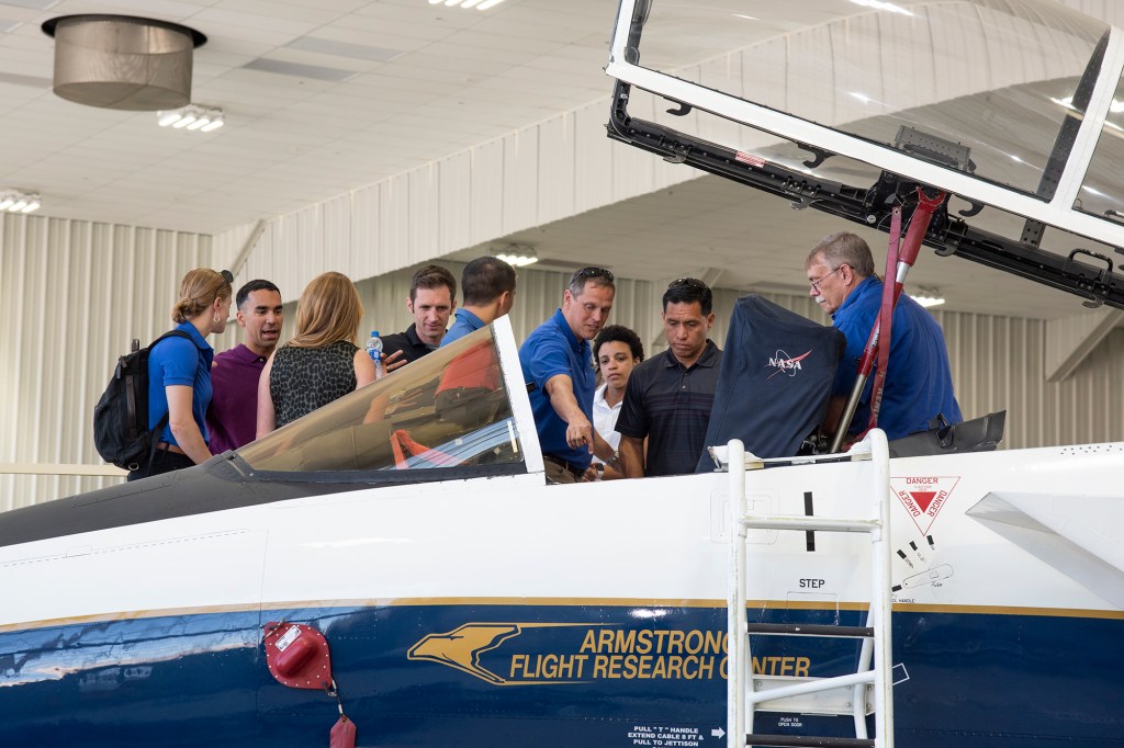 NASA?s 2017 astronaut candidates toured aircraft hangar at Armstrong Flight Research Center, in Southern California.