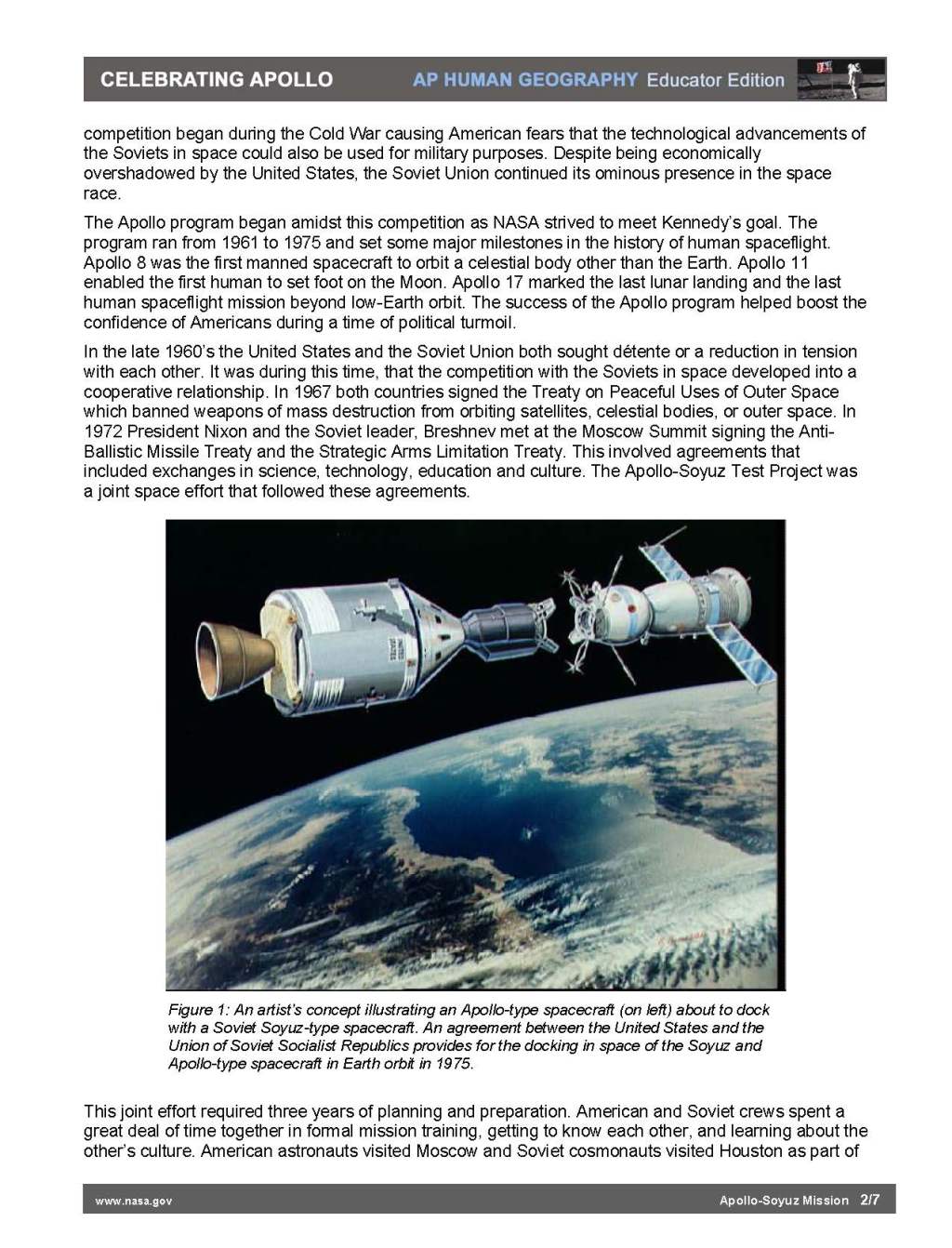 Page from “Apollo-Soyuz Test Project” lesson