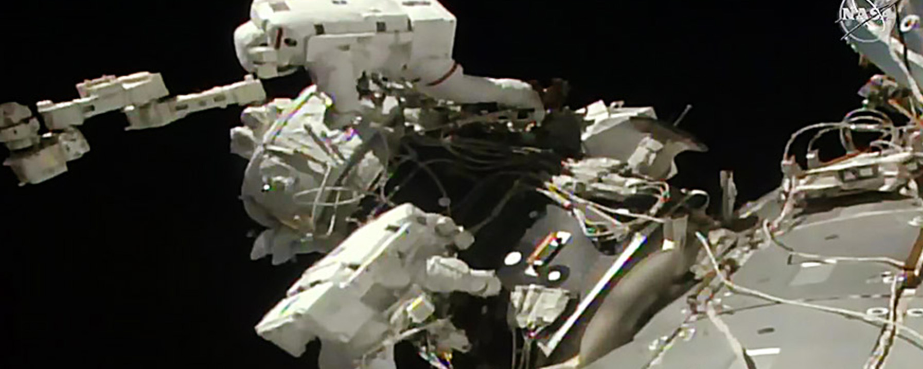Astronauts doing spacewalk