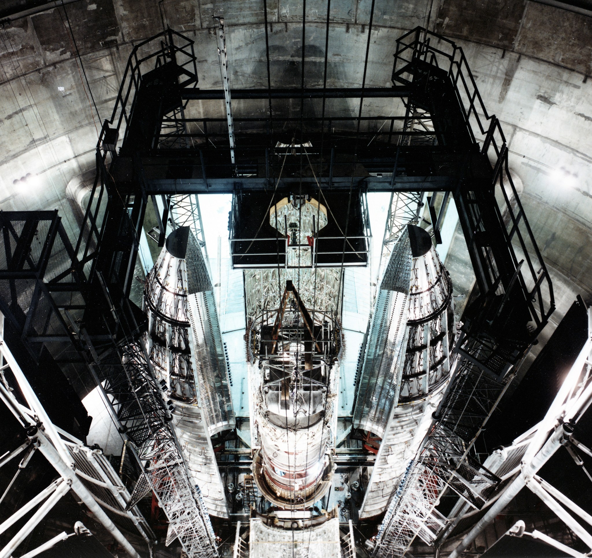 Centaur Standard Shroud inside the SPF vacuum chamber 