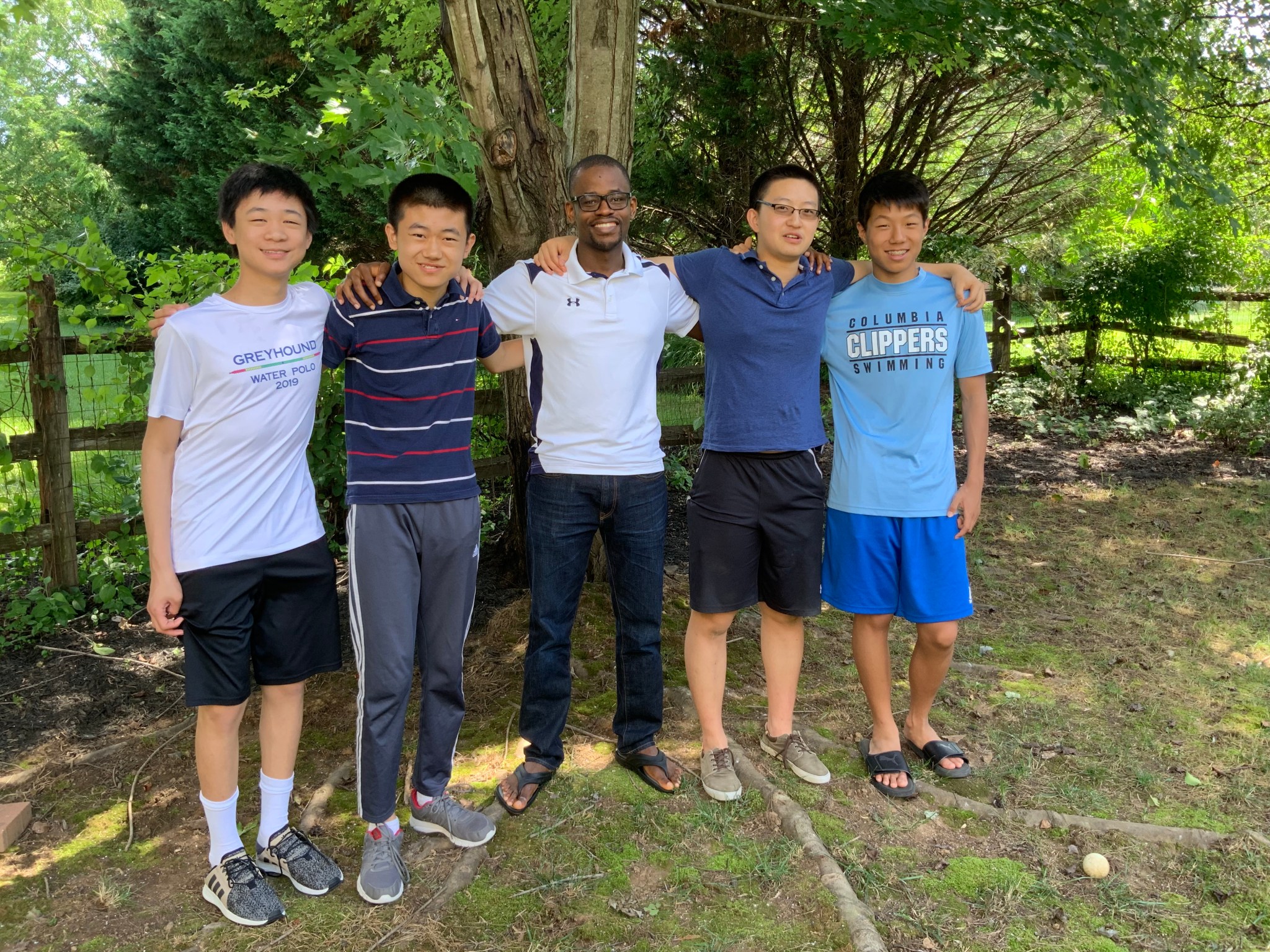 The DustWatch team (left to right) Alex Xie, Jeffrey Tong, Edgar Nzokwe, Bill Tong, and Kevin Liu. 