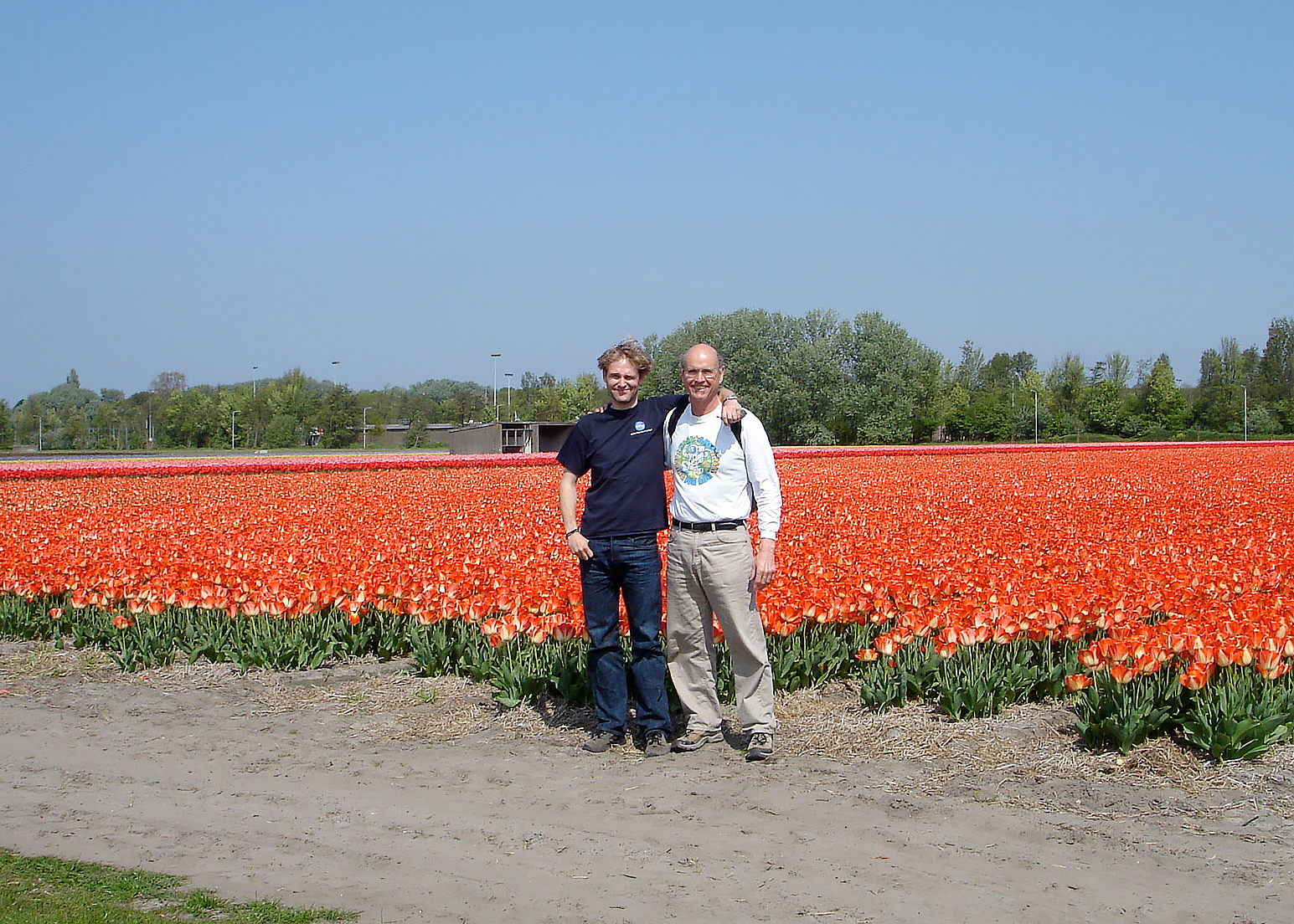 Lou and Christiaan on one of their trips through the tulip fields near Leiden