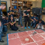 Community college students test their rover design at during the 2017 NASA Community College Aerospace Scholars workshop.