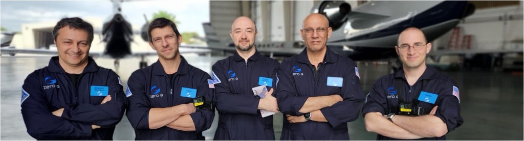 Picture of five male Zero G researchers