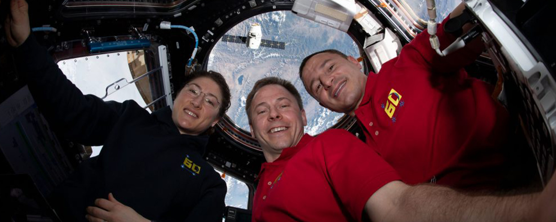 3 astronauts in space