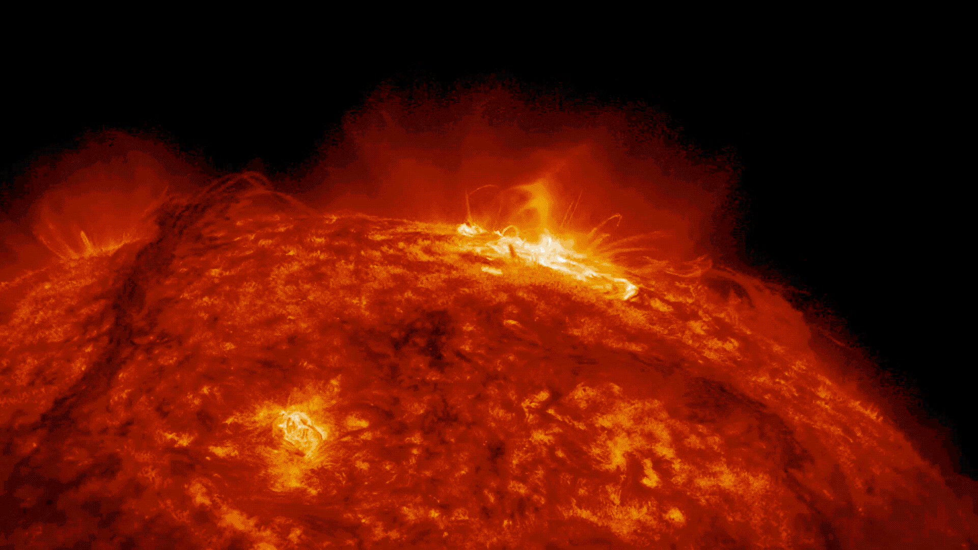 Animated image of solar flare