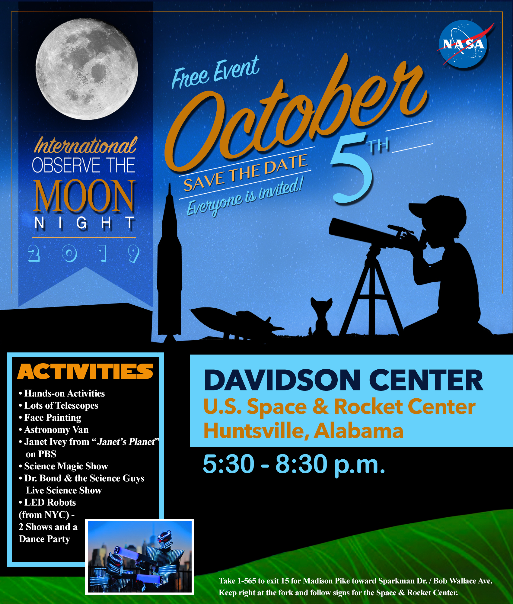 International Observe the Moon Night 2019 flyer.