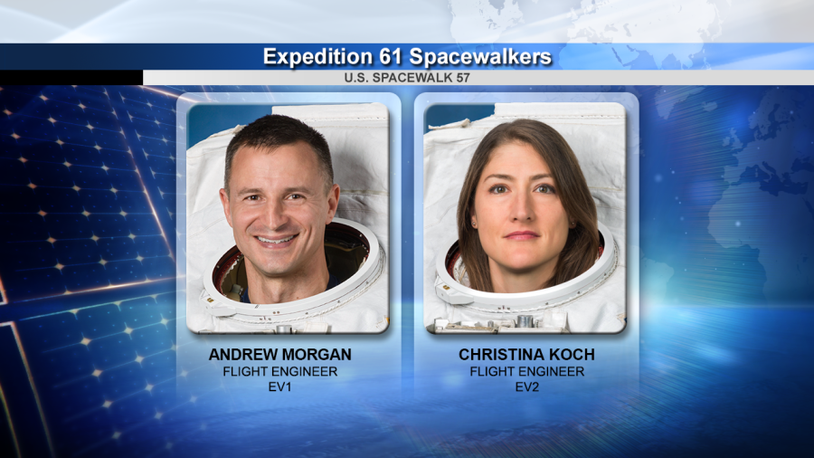 NASA astronauts Christina Koch and Andrew Morgan
