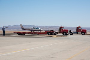 NASA?s all-electric X-57 Maxwell, in its Mod II configuration, arrives at AFRC in EEdwards, California.