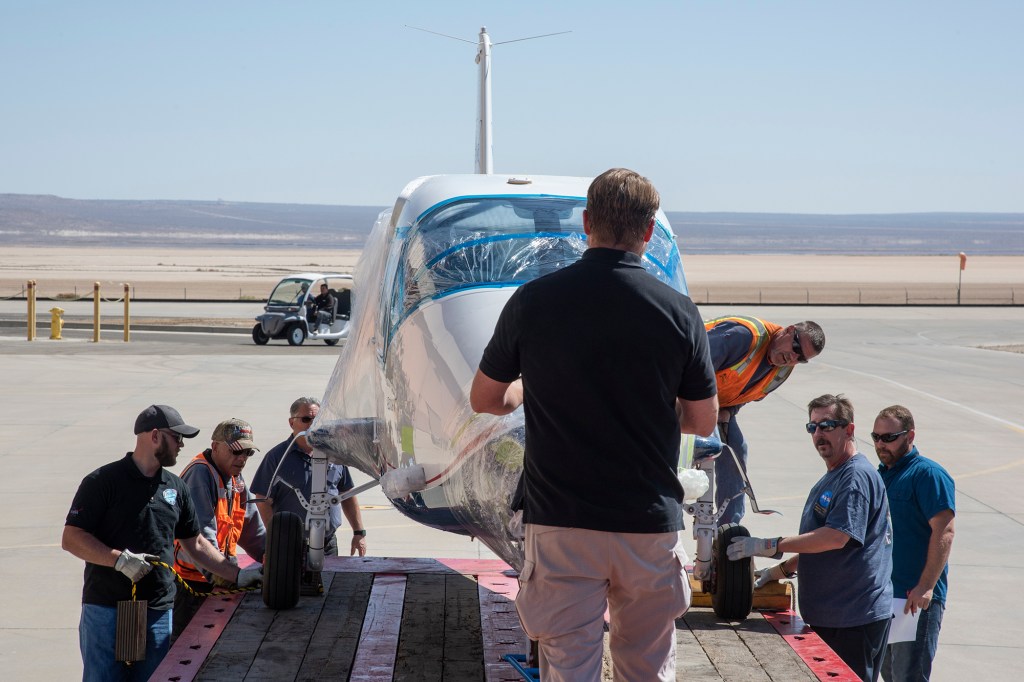 NASA?s X-57 Maxwell, the agency?s first all-electric X-plane and first crewed X-planed in two decades, is delivered to AFRC.