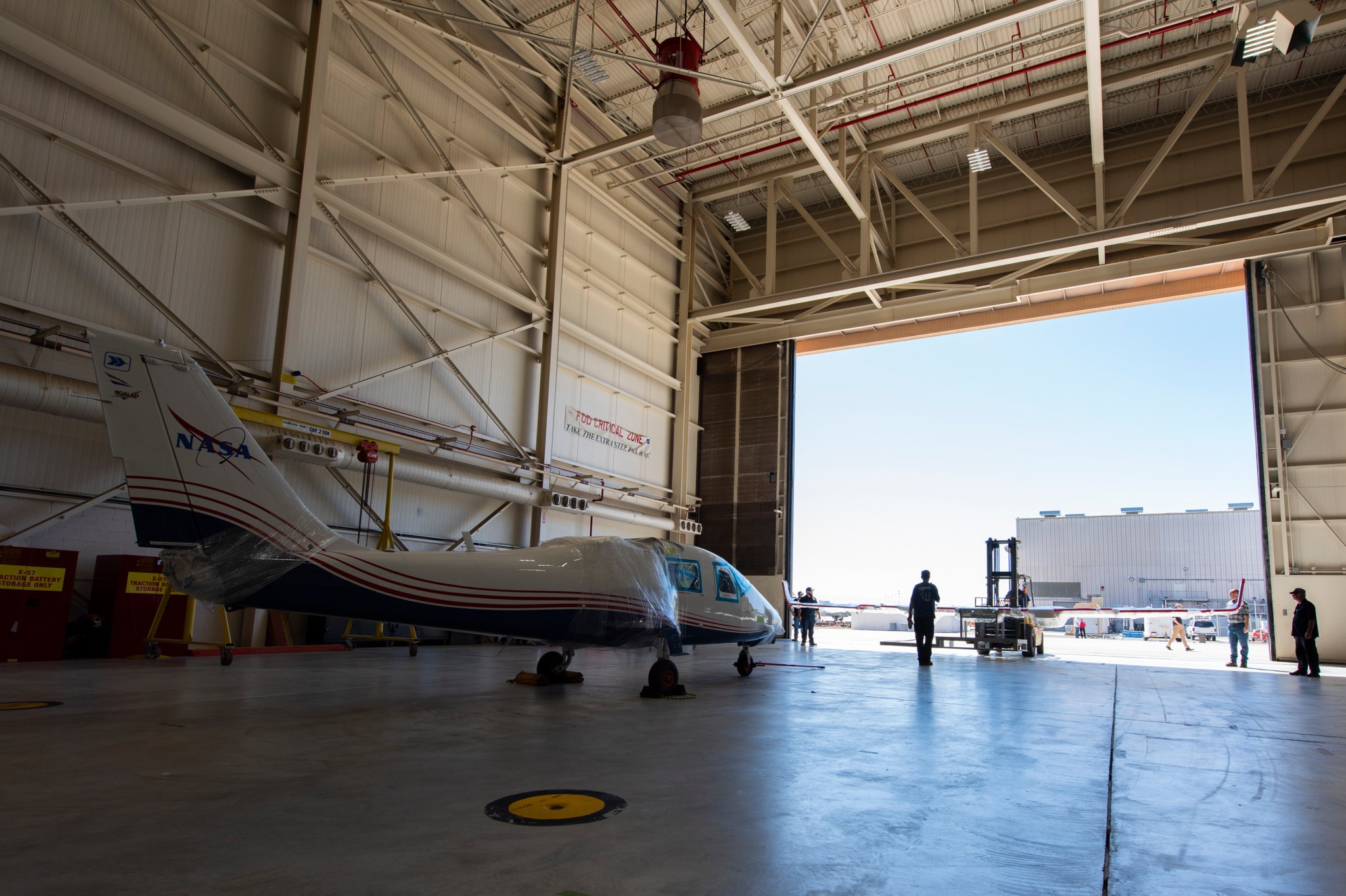 NASA’s X-57 Maxwell, the agency’s first all-electric X-plane, is delivered to NASA’s Armstrong Flight Research Center